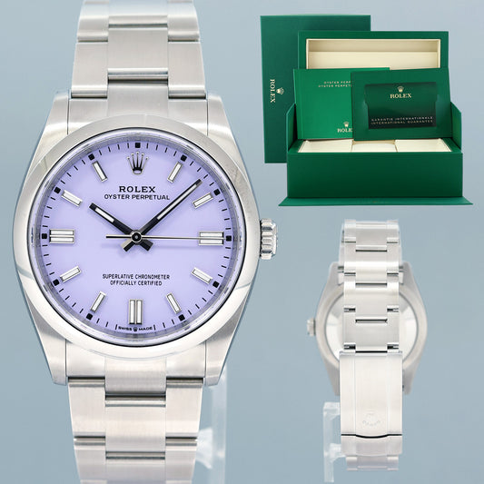 2025 NEW PAPERS Rolex Oyster Perpetual 126000 36mm Lavender Dial Watch Box