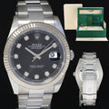2024 NEW PAPERS Rolex DateJust 41 126334 Black Diamond White Gold 41mm Fluted Oyster Watch Box
