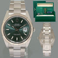 2025 NEW PAPERS Rolex 126334 DateJust 41 Mint Green Stick Oyster Watch Box