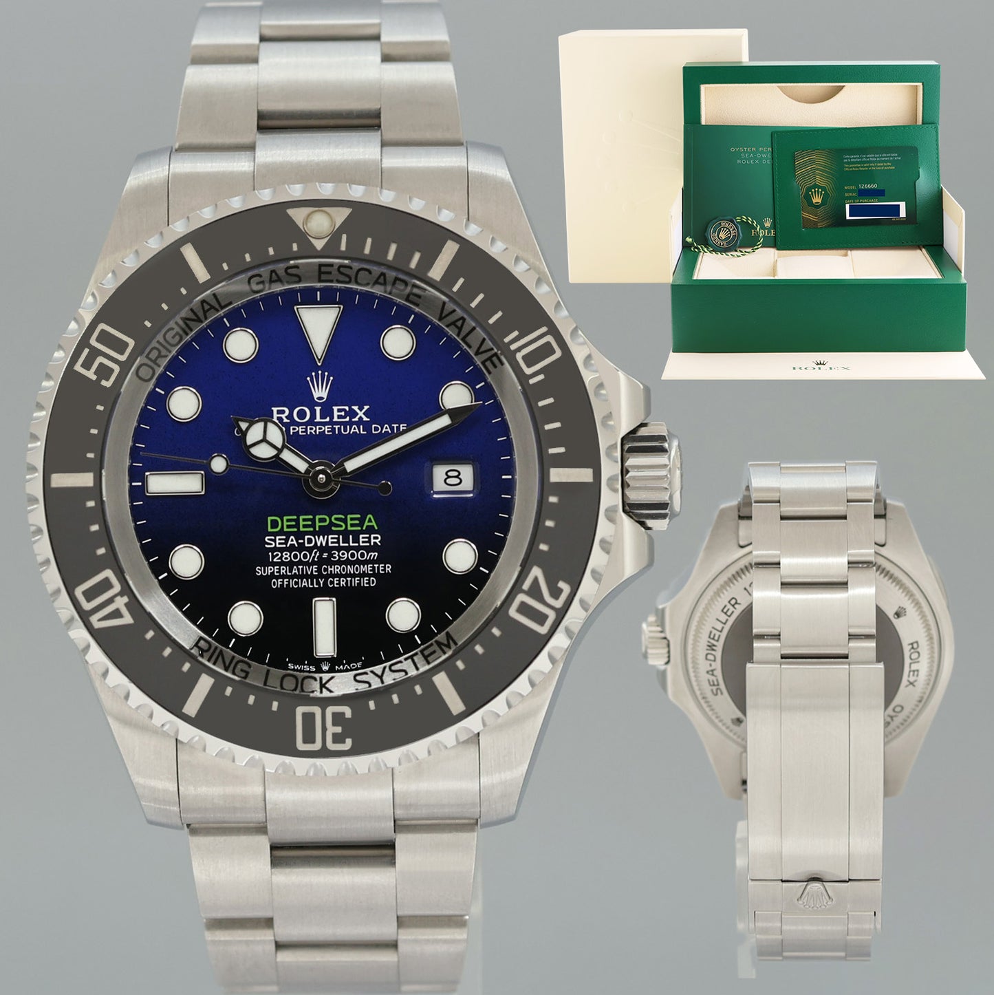 2022 NEW PAPERS Rolex Sea-Dweller Deepsea James Cameron Blue 126660 44mm Watch