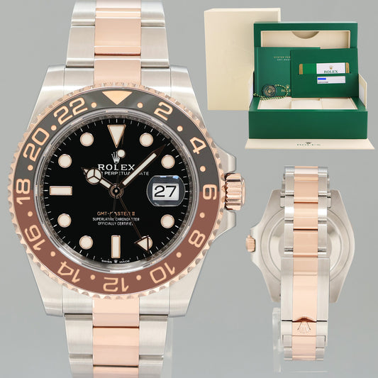 MINT PAPERS Rolex 126711CHNR GMT Master II Two Tone Steel Root Beer Rose Gold Watch