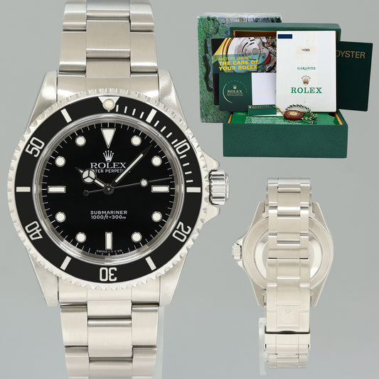 1997 PAPERS MINT Rolex Submariner No-Date 2 Line Tritium Dial 14060 Steel Black 40mm Watch Box