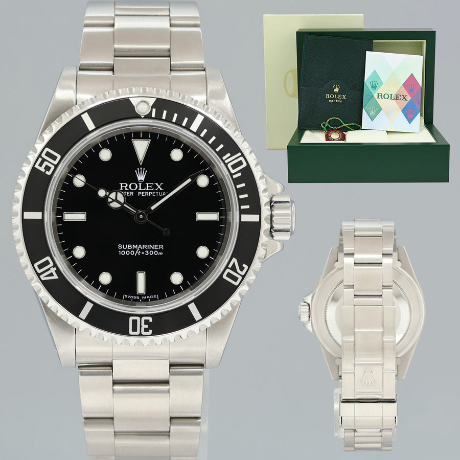 PAPERS 2005 MINT Rolex Submariner No-Date 2 Line Dial 14060M Steel Black Watch Box
