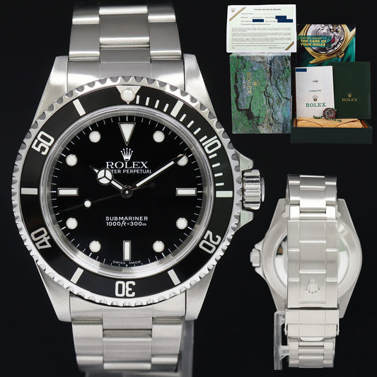2001 MINT PAPERS Rolex Submariner No-Date 2 Line Dial 14060 Steel Black 40mm Watch Box