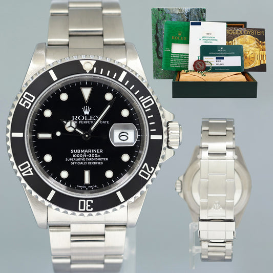 2000 MINT PAPERS 2021 RSC Rolex 16610LN Submariner Date Steel Black 40mm Watch Box