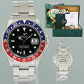 STICKERS 2002 NOS PAPERS Rolex GMT-Master II Pepsi Blue Red Steel 16710BLRO Watch