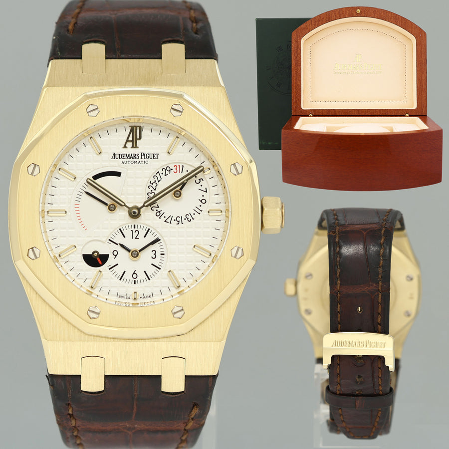 MINT Audemars Piguet AP Royal Oak Yellow Gold 26120ba 39mm White Leather Watch Box
