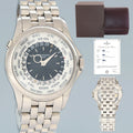 MINT PAPERS Patek Philippe 5130/1g 39mm White Gold Bracelet  World Time Watch Box