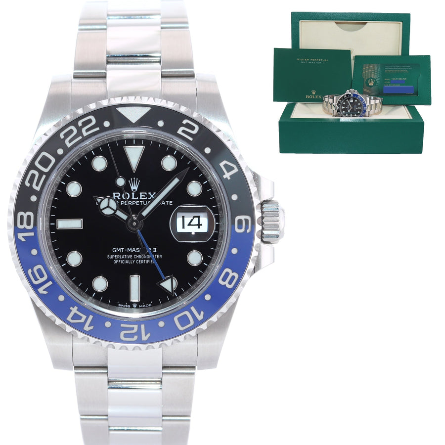 2021 NEW PAPERS Rolex 126710 GMT Master Batman Black Blue Oyster Ceramic Watch Box