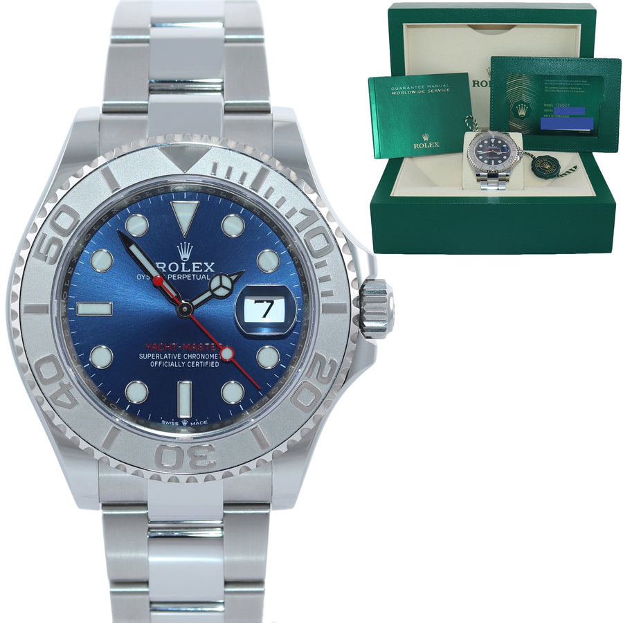 2021 NEW Papers 126622 Rolex Yacht-Master Steel Platinum Blue 40mm Watch Box