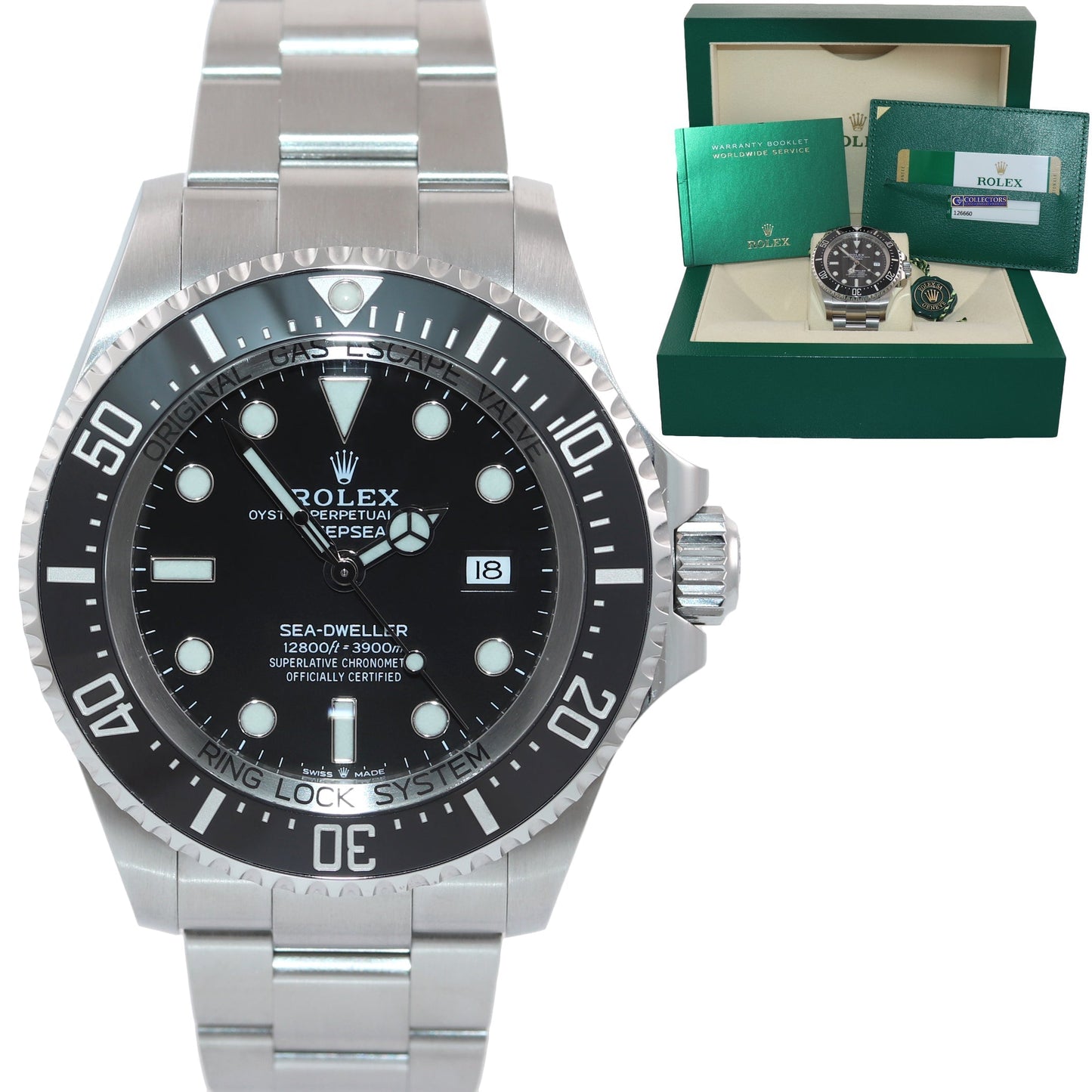 2019 MINT PAPERS Rolex Sea-Dweller Deepsea Black 126660 44mm Steel Watch Box