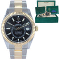 2020 NEW PAPERS Rolex Sky-Dweller 326933 Black Two Tone Gold Steel 42mm Watch Box