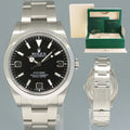 2015 MINT Rolex 214270 Explorer 1 Black Arabic MK1 Dial Steel 39mm Oyster Watch Box