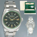 MINT PAPERS 2016 Rolex 116400GV Milgauss Green 40mm Anniversary Orange Black Steel Watch Box
