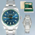 NEW 2022 Rolex Milgauss Blue Anniversary Green 116400GV Steel 40mm Watch Box