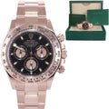 2017 MINT Rolex Daytona Cosmograph Rose Gold 116505 Black Chronograph Watch Box