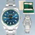 MINT 2019 Rolex Milgauss Blue Anniversary Green 116400GV Steel 40mm Watch Box