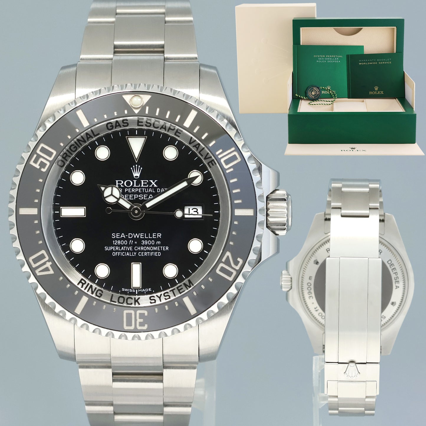 MINT 2015 Rolex Sea-Dweller DEEPSEA 116660 Steel 44mm Black Ceramic Watch Box