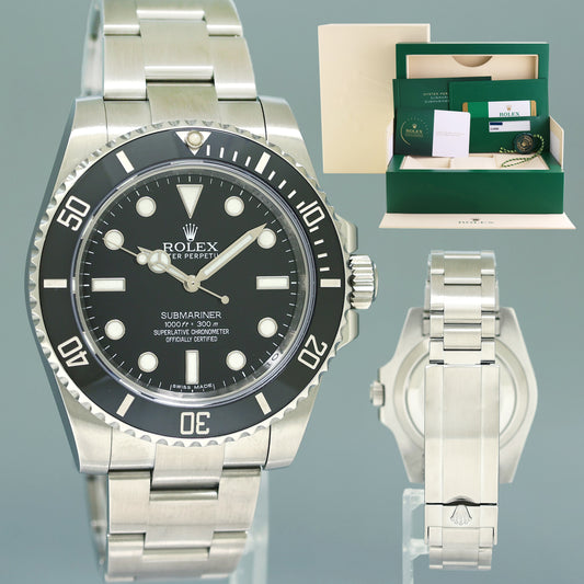 MINT 2025 RSC PAPERS Rolex Submariner No Date 114060 Steel Black Ceramic Watch Box
