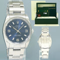 2011 PAPERS MINT Rolex Air King 114210 Blue 34mm Oyster Steel Watch Box