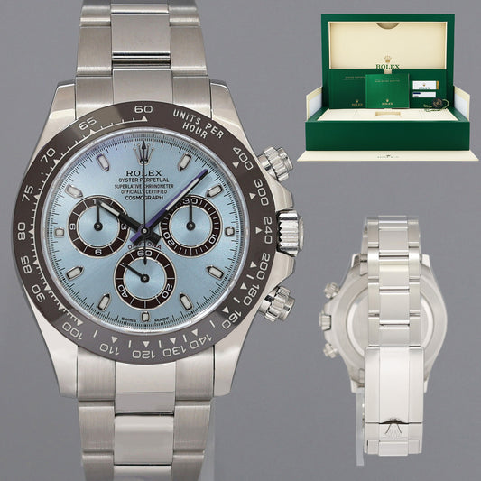 2020 MINT PAPERS Rolex Daytona 116506 Platinum Glacier Ice Blue Ceramic Watch Box