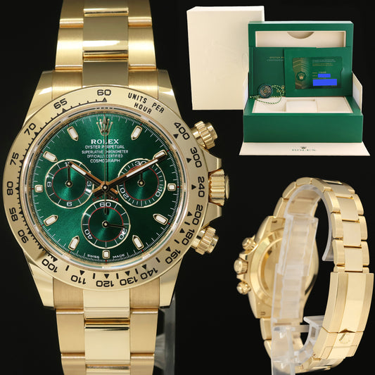 2021 NEW PAPERS Rolex Daytona 116508 Green Yellow Gold Chrono John Mayer Watch Box