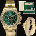 2020 NEW PAPERS Rolex Daytona 116508 Green Yellow Gold Chrono John Mayer Watch Box
