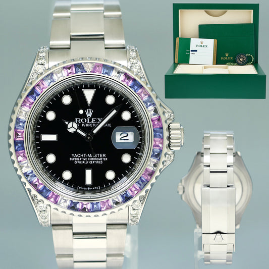 2016 MINT PAPERS Rolex Yacht-Master 116622 Steel Diamond Blue 40mm Watch Box