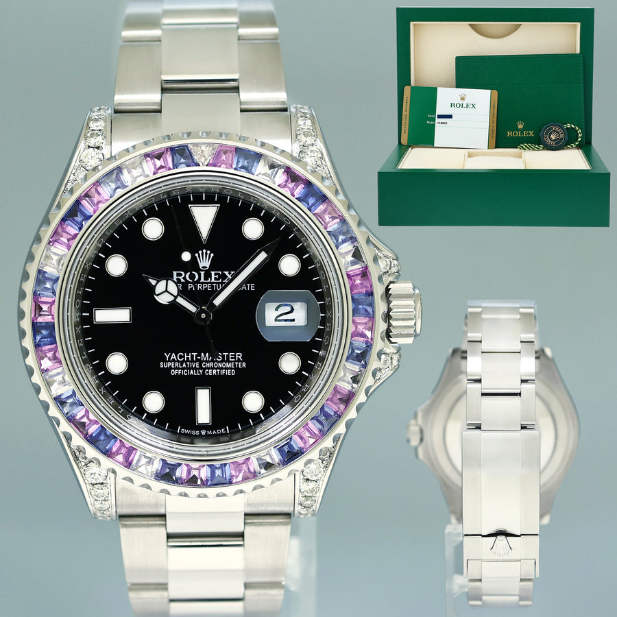 2016 MINT PAPERS Rolex Yacht-Master 116622 Steel Diamond Blue 40mm Watch Box