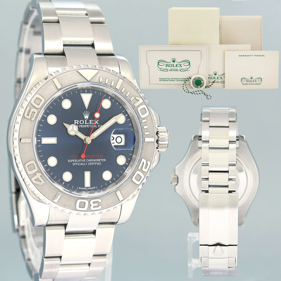 2025 CPO PAPERS MINT Rolex Yacht-Master 116622 Steel Platinum Blue Dial 40mm Watch Box