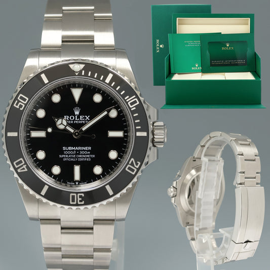 2025 NEW PAPERS Rolex Submariner 41mm Black Ceramic 124060LN No Date Watch Box