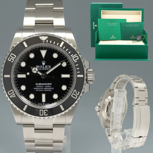 2025 NEW Rolex 124060LN Submariner 41mm Black No Date Watch Box