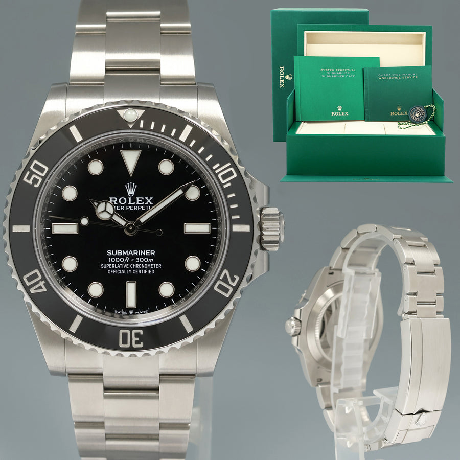 2025 NEW Rolex 124060LN Submariner 41mm Black No Date Watch Box