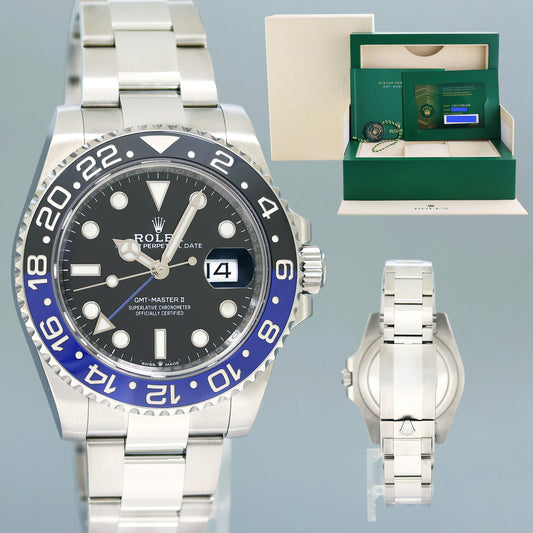 2022 NEW PAPERS Rolex 126710 GMT Master Batman Black Blue Oyster Ceramic Watch