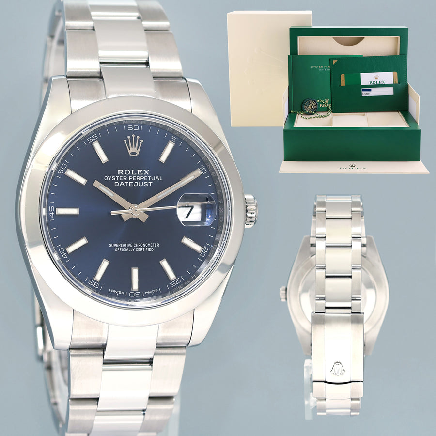 MINT PAPERS Rolex DateJust 41 Steel 126300 Blue Stick Oyster Band 41mm Watch Box