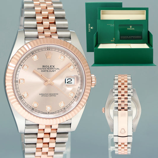 2025 NEW PAPERS Rolex DateJust 41 126331 Diamond Jubilee Rose Gold Two-Tone Watch