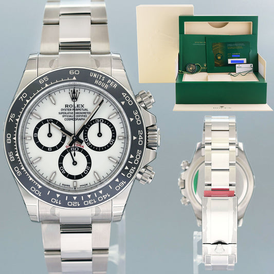 2023 NEW PAPERS Rolex Daytona 126500LN White Panda Ceramic Steel Watch Box