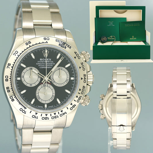 2023 NEW PAPERS Rolex Daytona Black Dial Chronograph 126509 White Gold Watch Box