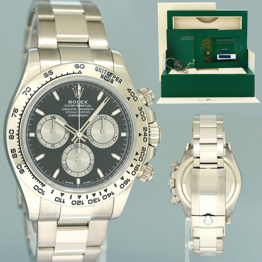 2023 NEW PAPERS Rolex Daytona Black Dial Chronograph 126509 White Gold Watch Box
