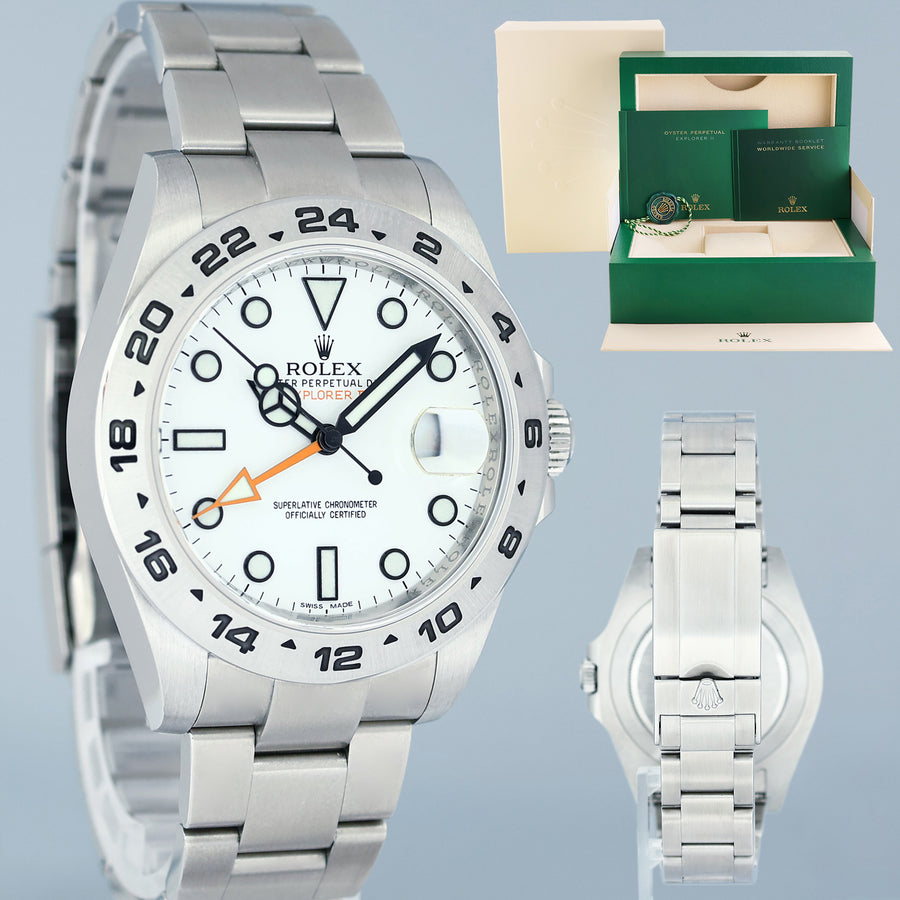 2018 MINT Rolex Explorer II 216570 Polar White Dial Steel 42mm Watch Box
