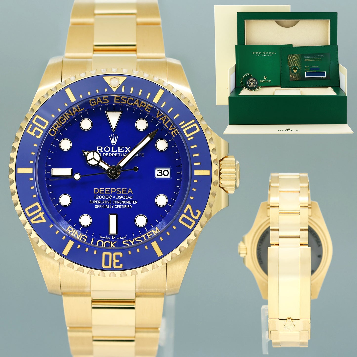 2024 NEW Rolex Sea-Dweller Deepsea 44mm Yellow Gold 136668 Watch Box