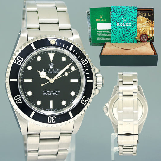 1994 MINT Rolex Submariner No-Date 2 Line Tritium Dial 14060 Steel Black 40mm Watch Box