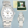 2001 PAPERS MINT Rolex DateJust 36mm White Roman Dial Oyster 16220 Steel Watch Box