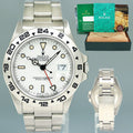 Vintage Rolex Explorer II 16550 White Patina 40mm Stainless Steel Watch Box