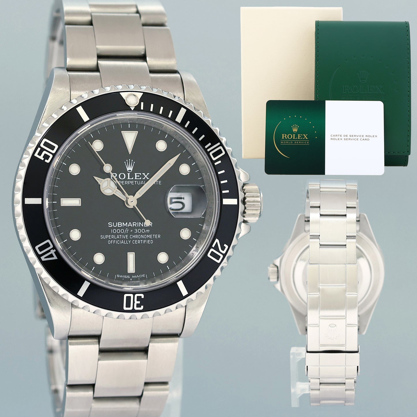 2025 RSC PAPERS MINT Rolex Submariner Date 16610LN Stainless Steel 40mm Black Watch