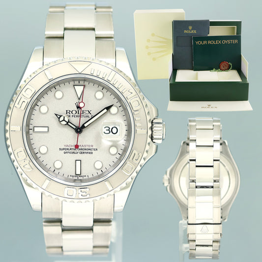 2002 MINT Rolex Yacht-Master 16622 Steel Platinum Bezel Oyster 40mm Watch Box