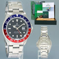 RSC 2025 PAPERS SERVICED Rolex GMT-Master Pepsi 40mm Blue Red Steel 16700 Watch