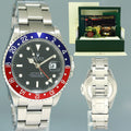 2004 Rolex GMT-Master 2 Pepsi 40mm Steel 16710 NO HOLES Black Watch Box
