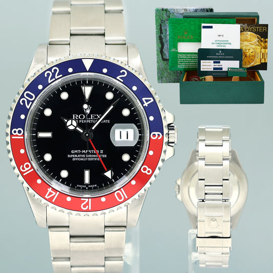 2023 RSC PAPERS Rolex 16710 GMT-Master Pepsi Blue Red 40mm Steel Watch Box
