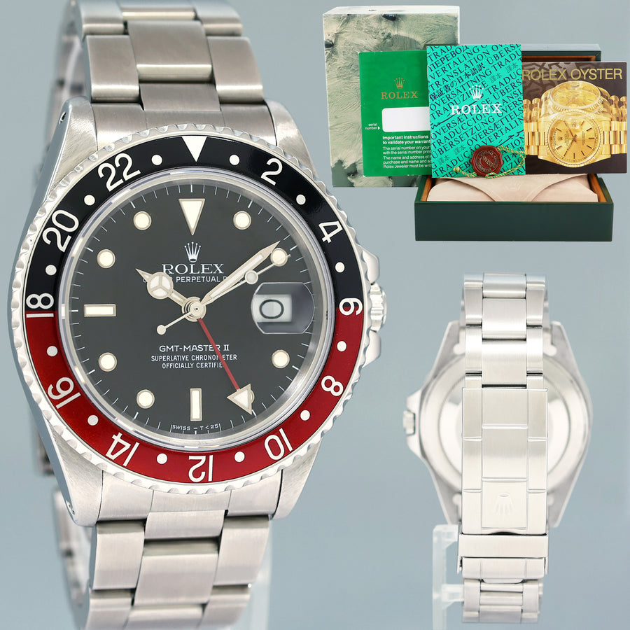 Rolex GMT-Master II 2 Fat Lady Coke Red Steel 16760 40mm Watch Box